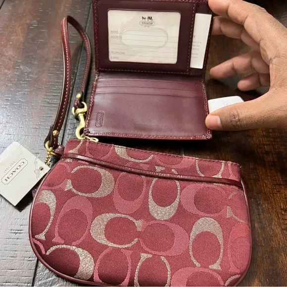 Coach Burgundy Wristlet and Wallet - Picture 3 of 6